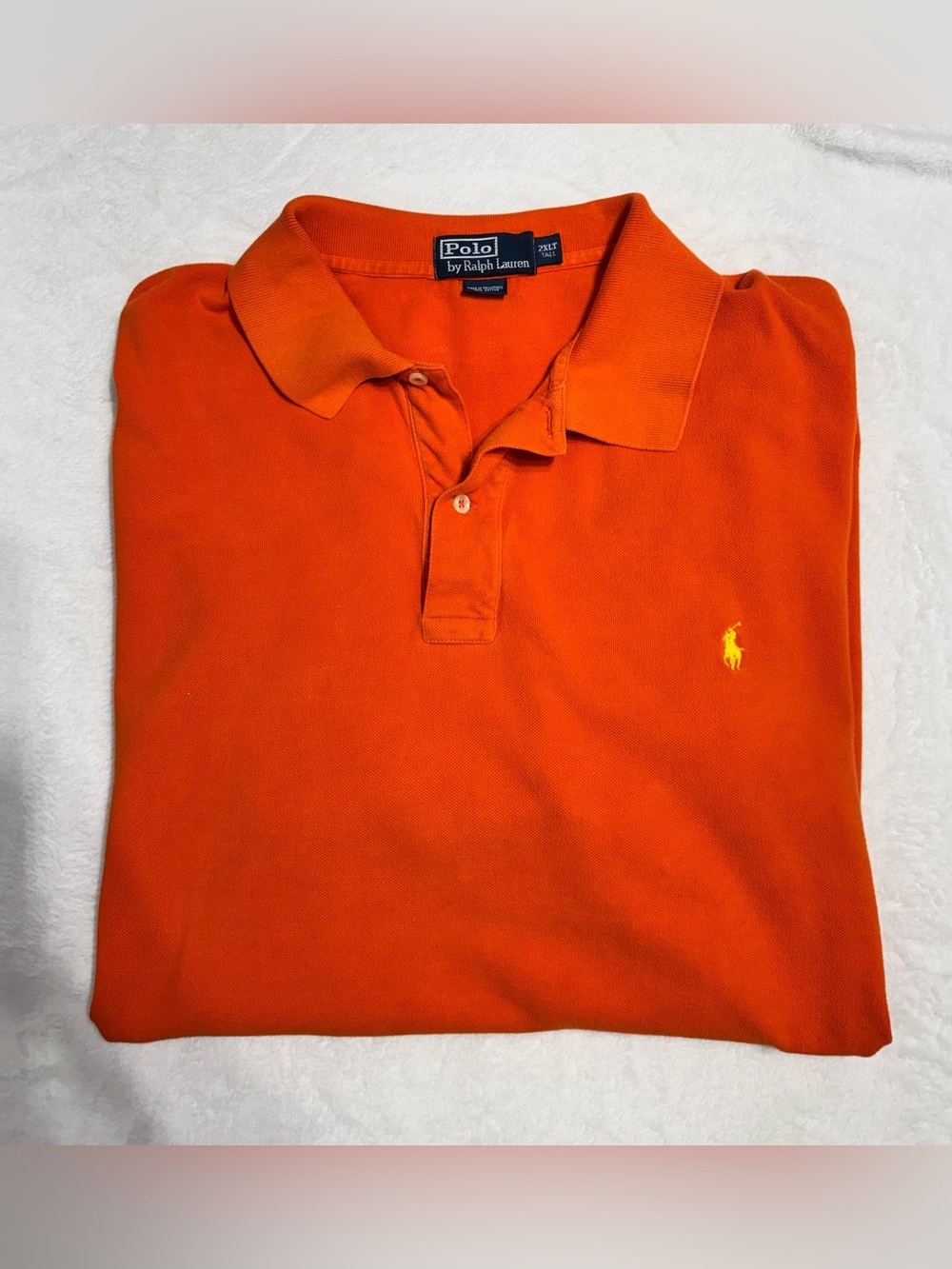 Polo by Ralph Lauren Big & Tall 2XLT Orange Cotton Logo Short Sleeve Polo